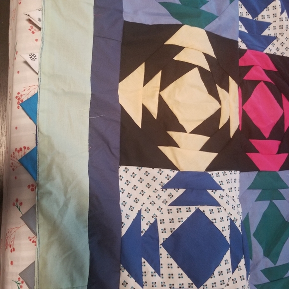 Vtg Handmade Ethnic Applique Patch Work Quilt Rill - Picture 5 of 5